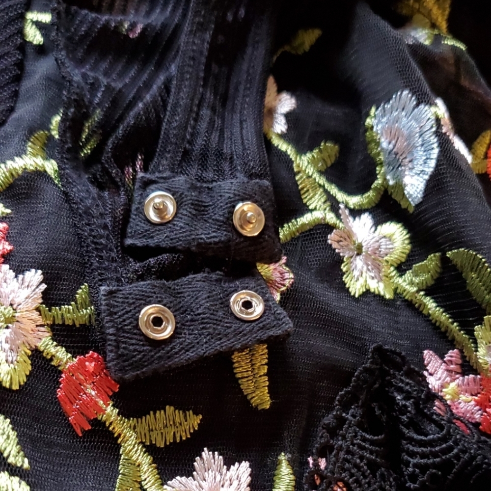 Embroidered Mesh Bodysuit - Picture 4 of 5